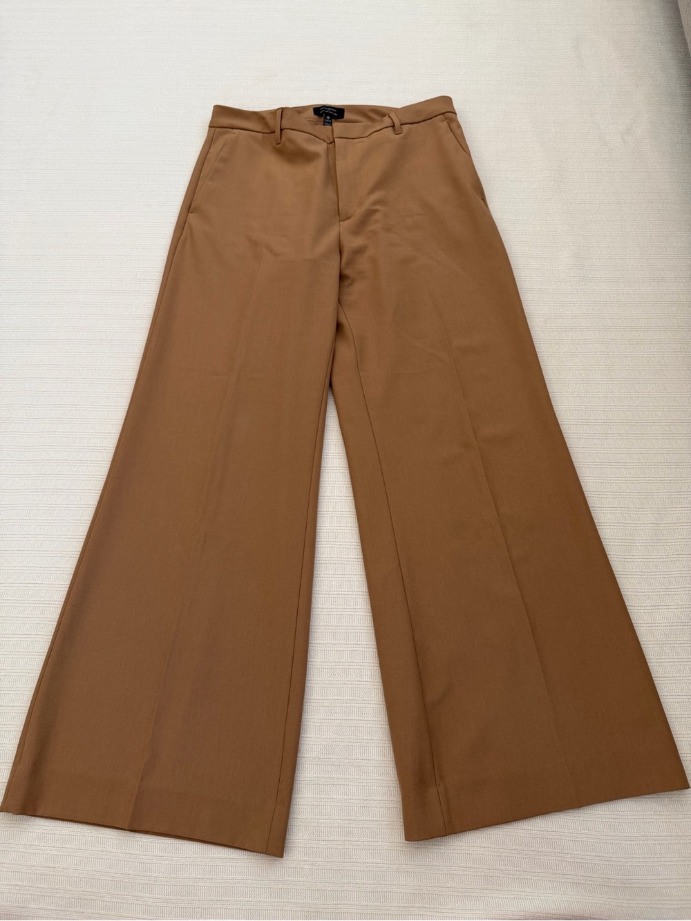 Banana Republic Sculpted Stretch Wide-Leg High-Rise Pants Camel Tan Size 10 BeS1